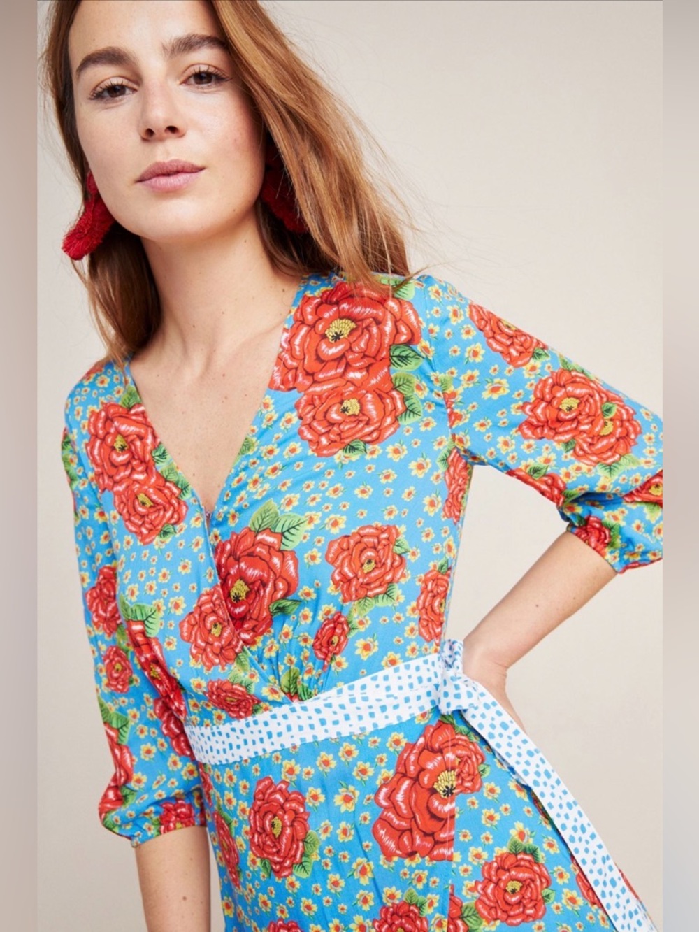 Farm Rio x Anthropologie Susanne Maxi Wrap Dress Sz Medium HTF - Picture 5 of 12